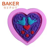 BAKER DEPOT силиконовая форма для помадки для украшения торта сердце конфеты шоколадный кубик льда лоток в форме голубя гипсовый инструмент DIY Валентина