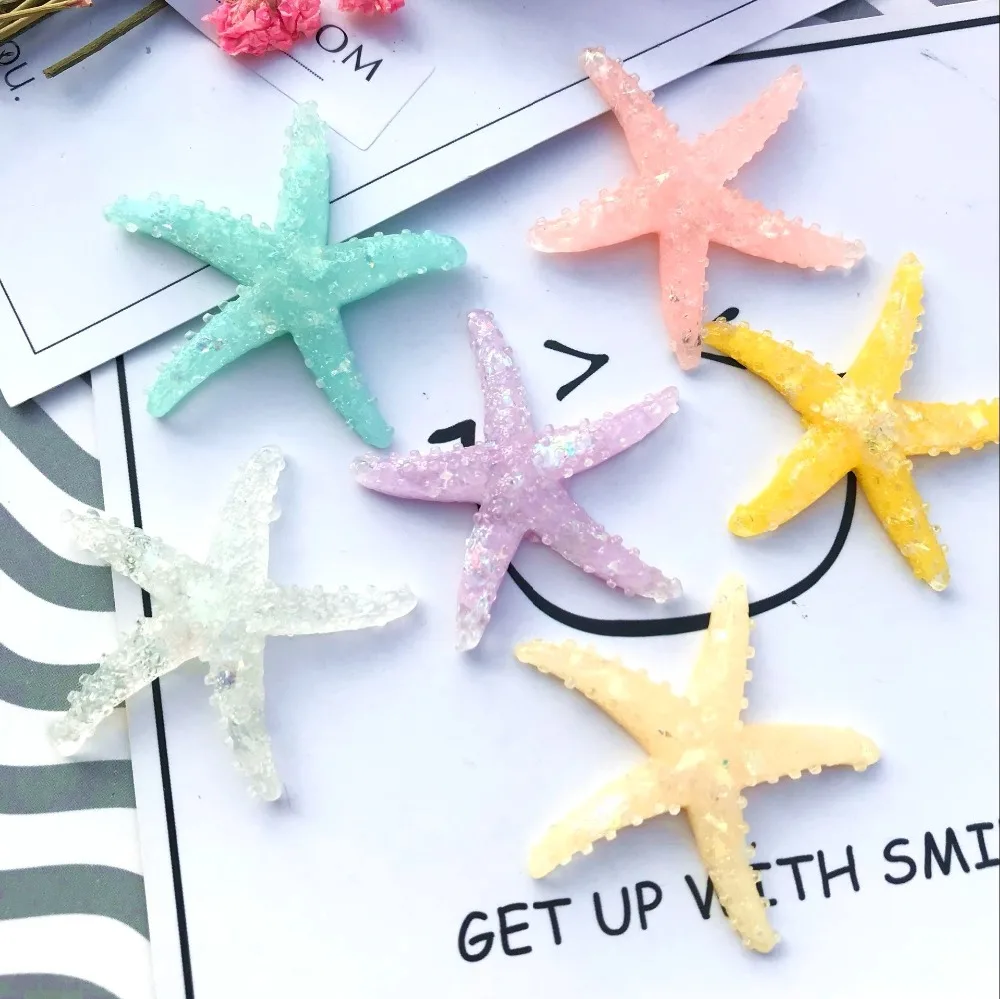 

10pcs/lot flat back Resin starfish charms phone protection DIY resin necklaces accessories cabochons pendant