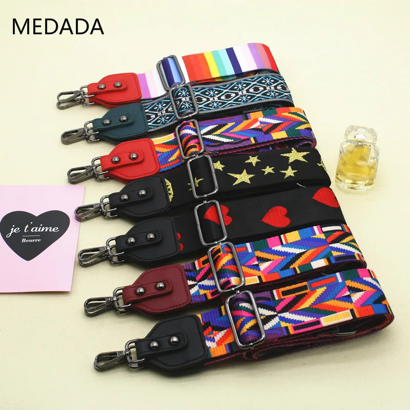 

MEDADA Women's bag accessories belt widening 5 cm bag belt gun color hardware widening and lengthening one shoulder inclined str