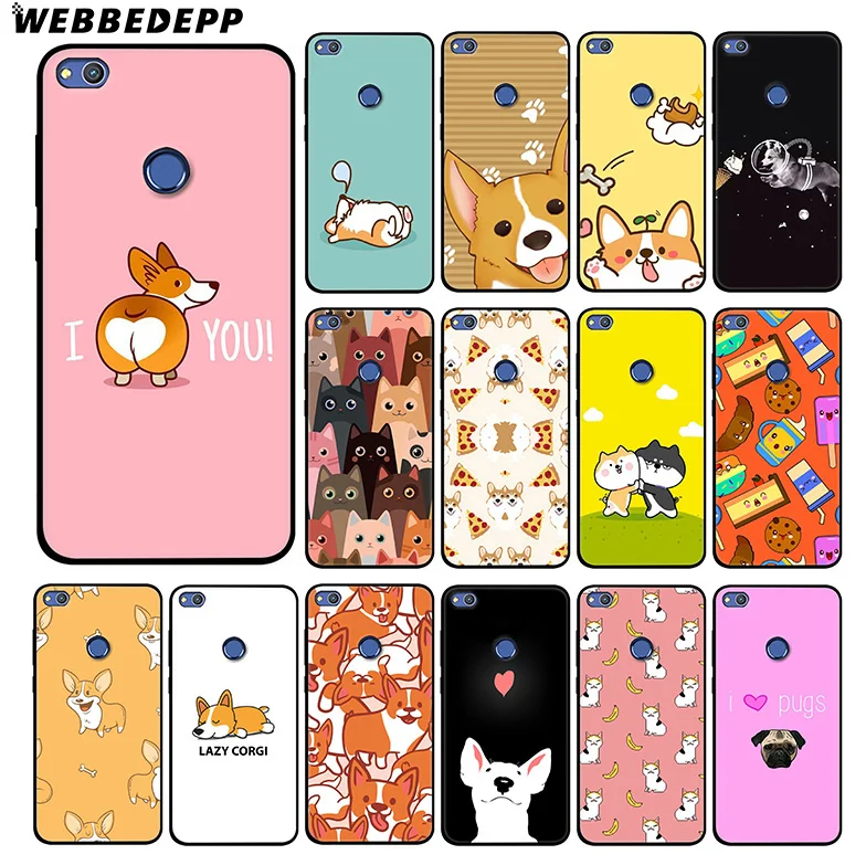 Мягкий силиконовый чехол WEBBEDEPP Corgi для Huawei Honor Mate 20 10 8X 8C 8 6A 7A 7X 7C Lite Pro из ТПУ |