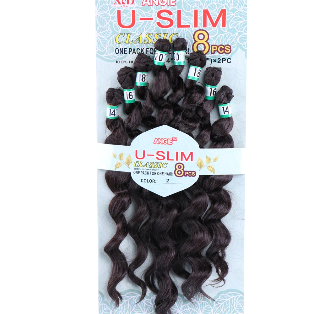 1" 16" 1" 20" Angie Tissage волокно синтетические волнистые вьющиеся волосы плетение пряди 8 шт./лот синтетические волосы для наращивания для женщин