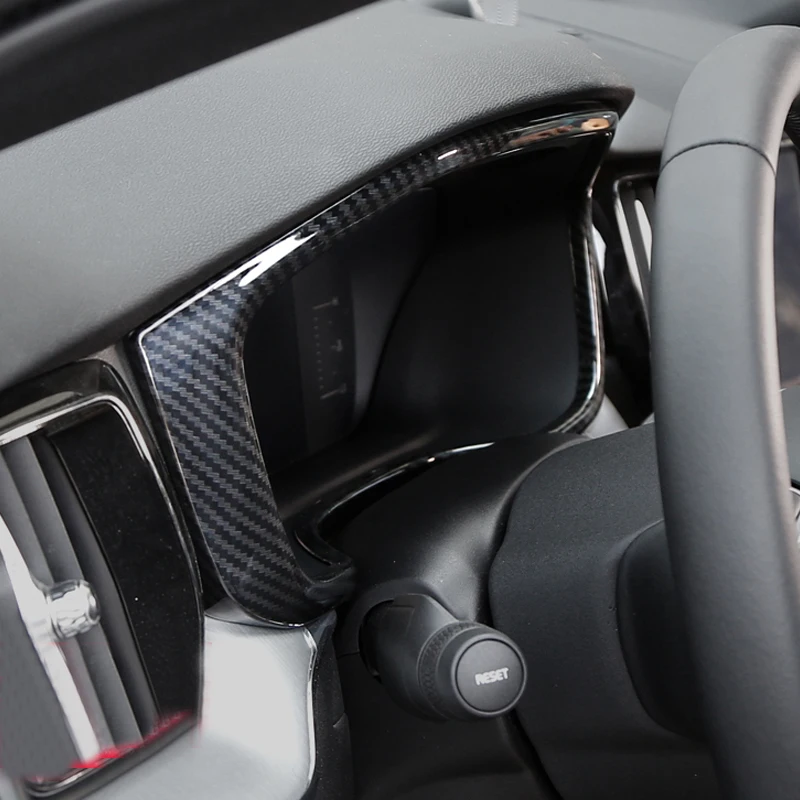 For Volvo XC60 2018 Carbon Fiber Style Interior Instrument Display Cover Decoration Trim ABS 1pcs car styling | Автомобили и