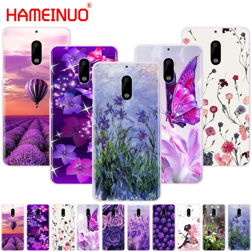 

HAMEINUO Simple lavender Purple flowers design cover phone case for Nokia 9 8 7 6 5 3 Lumia 630 640 640XL 2018