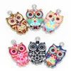 13x23mm 2-6pcs Animal Owl Zinc Alloy Enamel Bracelet Necklace Charms Pendant For Jewelry Making Finding Women Men Hole 1.5mm ► Photo 1/6