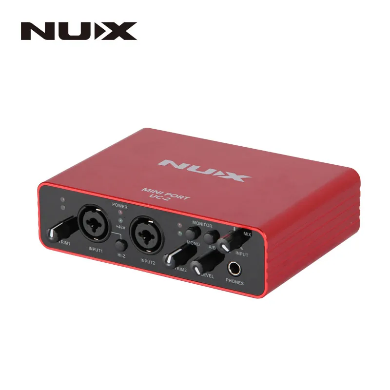 

NUX UC-2 Mini Port USB Audio Interface XLR 6.35mm Input Output Audio Interface for Mic MIDI Instrument Recording Playback