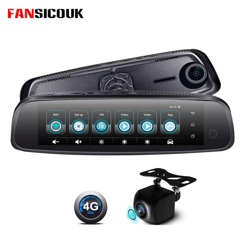 

FANSICOUK 2G RAM+32G ROM With 3-CH Car DVR ADAS 4G Android Rear View Mirror FHD 1080P Dash Camera Car Special Bracket 2019 New