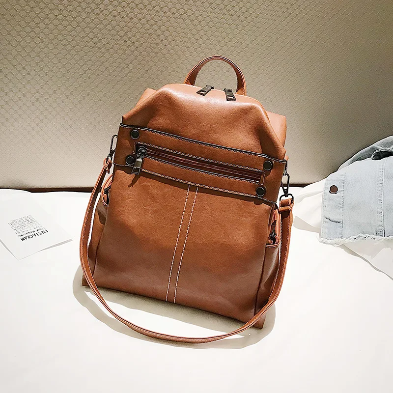 Fashion Women Rivet Backpack Pu Leather Female Backpacks School Backpack For Teenage Girls Female single shoulder bags Mochila (20)