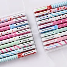 Caneta de 10 cores com caixa de artigos de papelaria, flor quebrada, caneta de aquarela, caneta neutra de cores