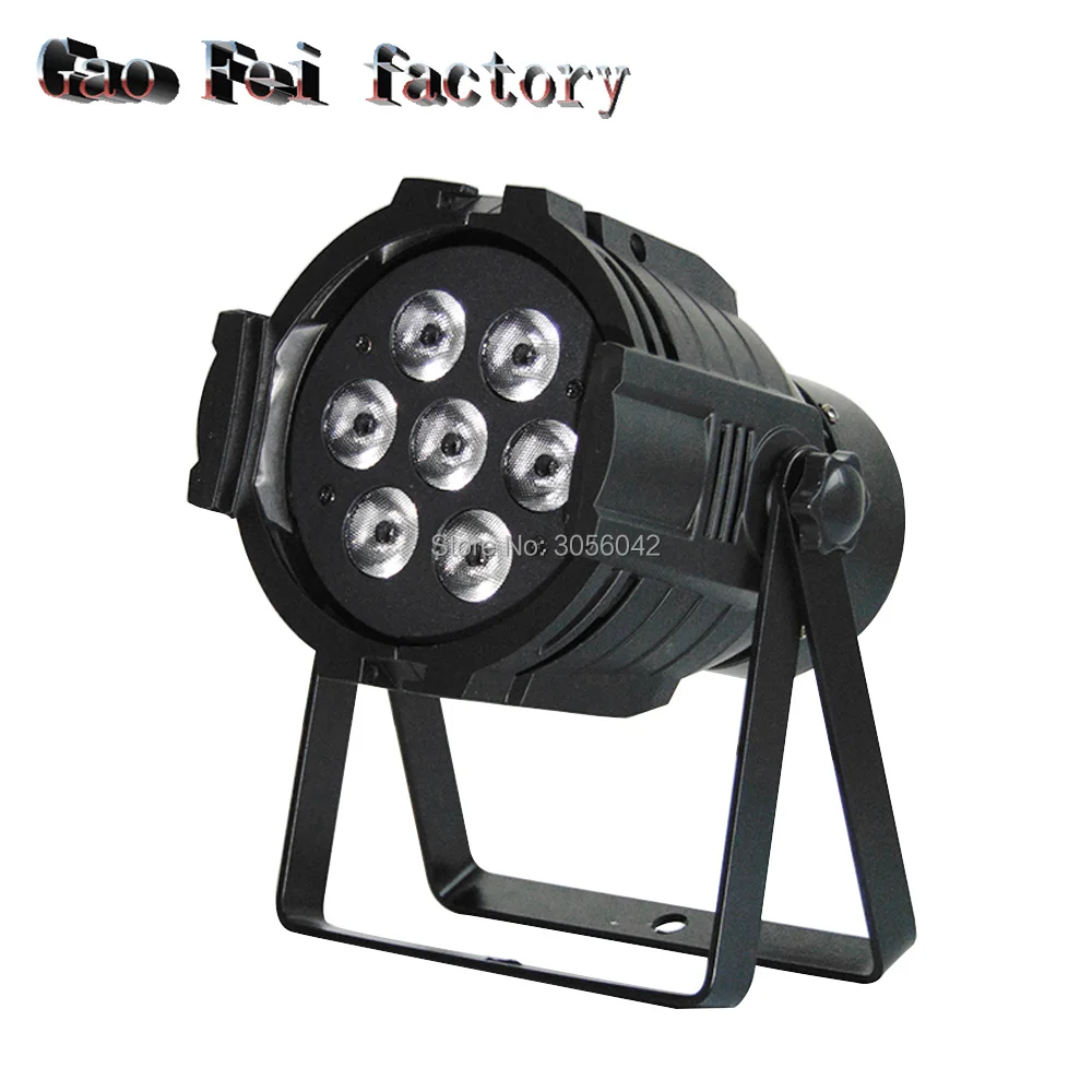 

7X12W Cast aluminum RGBW LED Par Stage Lights with DMX Master Slave Sound activated for DJ Party Disco Power plug