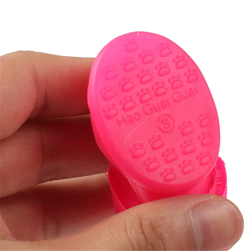 4 шт. Обувь для собак водонепроницаемая обувь резиновые сапоги щенков ярких