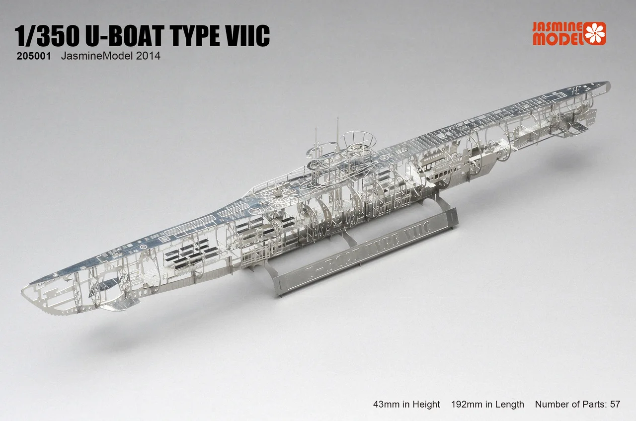 JasmineModel 1/350 Германия масштаб U-BOAT Тип VIIC 3D металлический скелет модель собранная головоломка сложные игрушки очень трудно