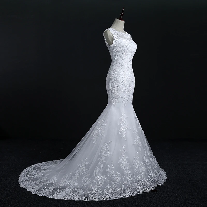 Fansmile, новинка, Vestidos de Novia, вышивка, кружево, Русалка, свадебное платье,, свадебные платья размера плюс, индивидуальные FSM-569M