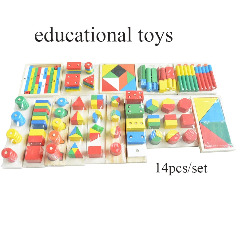 

14pcs/ Set Wooden Toys Montessori Educational Toys Preschool Family Set Kids Toys Montessori Teaching Aids