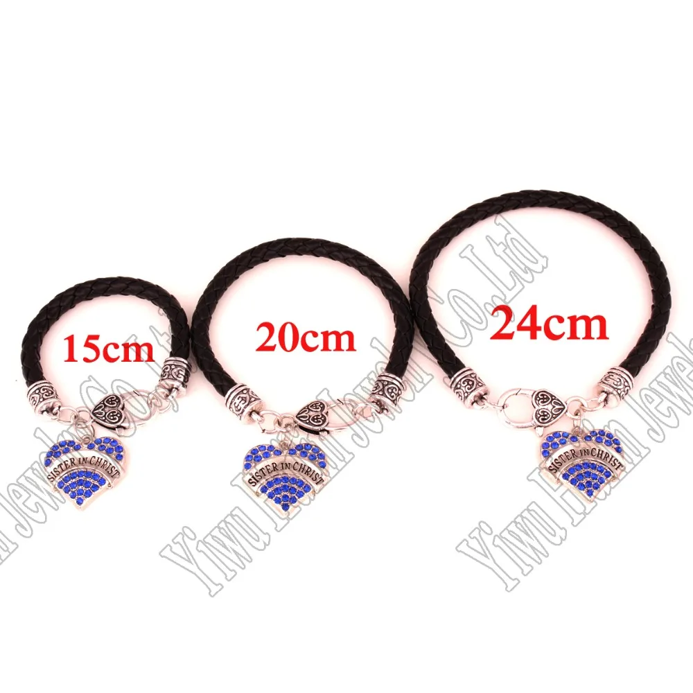 3 Pcs A Set Rhodium Plated Zinc Studded With Sparkling Crystals 3 Pcs A Set Rhodium Plated Zinc Studded With Sparkling Crystals Sister In Christ Charm Bracelet Lobster Claw Clasps Chain Link Bracelets From Jewelry