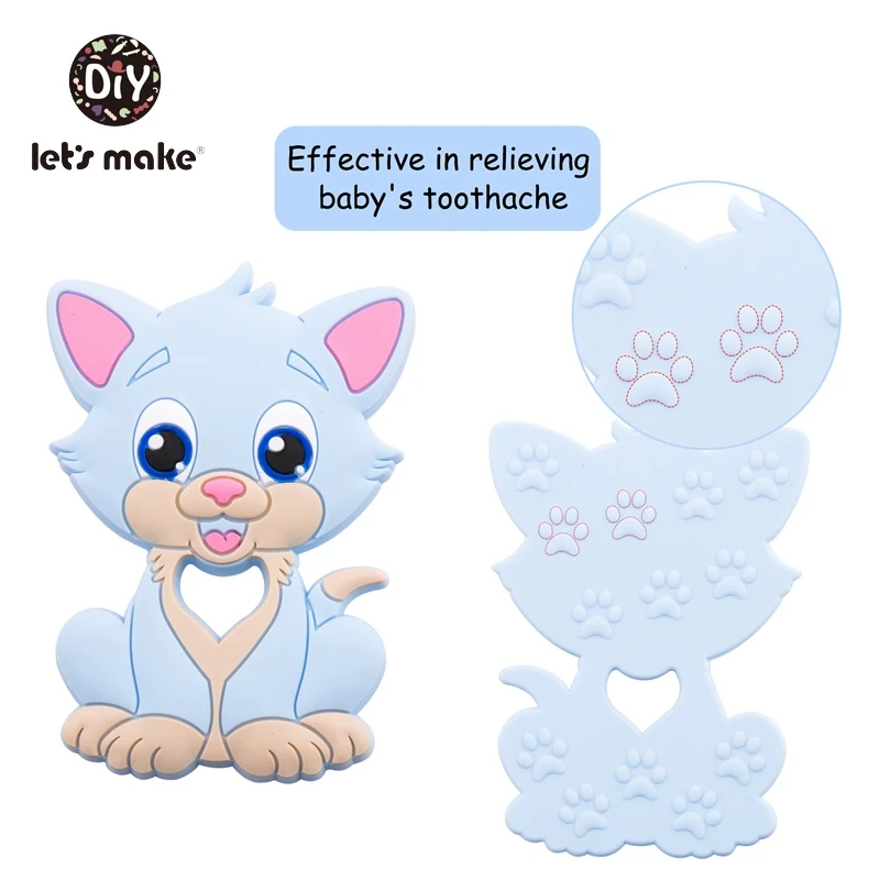 Let's Make 5pc Baby Teethers Food Grade Silicone Cat Animal Bpa Free Baby Teething Toy 7-9months Infant Nursing Silicone Teether Let's Make 5pc Baby Teethers Food Grade Silicone Cat Animal Bpa Free Baby Teething Toy 7-9months Infant Nursing Silicone Teether