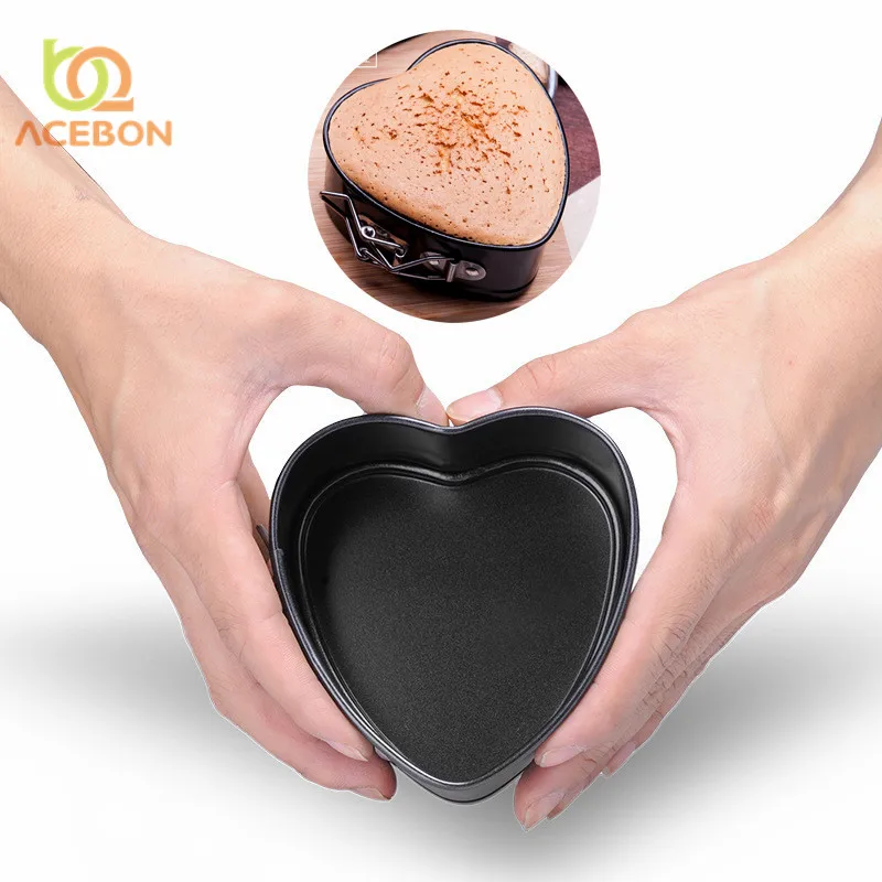 ACEBON 1pcs 4 Inch Metal Cake Baking Pan Round Square Heart Shaped Non Stick Oven Baking Trays Cake Mold Bakeware Baking Tools ACEBON 1pcs 4 Inch Metal Cake Baking Pan Round Square Heart Shaped Non Stick Oven Baking Trays Cake Mold Bakeware Baking Tools