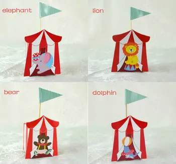 

40 X Animal Candy Boxes for Carnie The Circus Themed Children's Day Kids Birthday Party Kids Thanks Present Gift Boxes