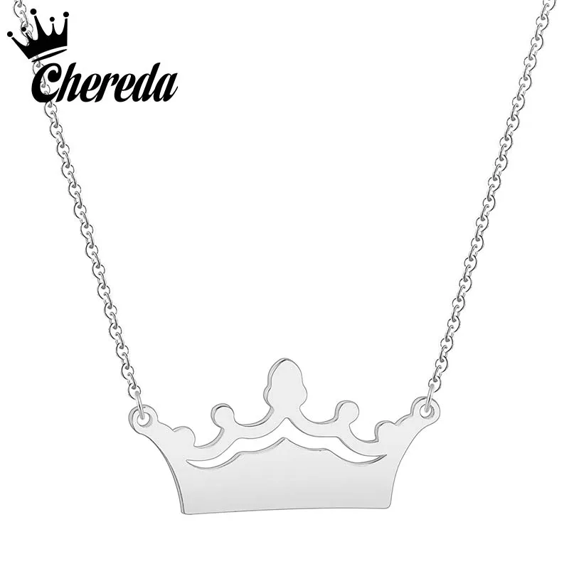 

Chereda Stainless Steel Jewelry Women Charm Necklace 3 Color Simple Pendant Fashion Collars Fine Femme Jewelry Wholesale