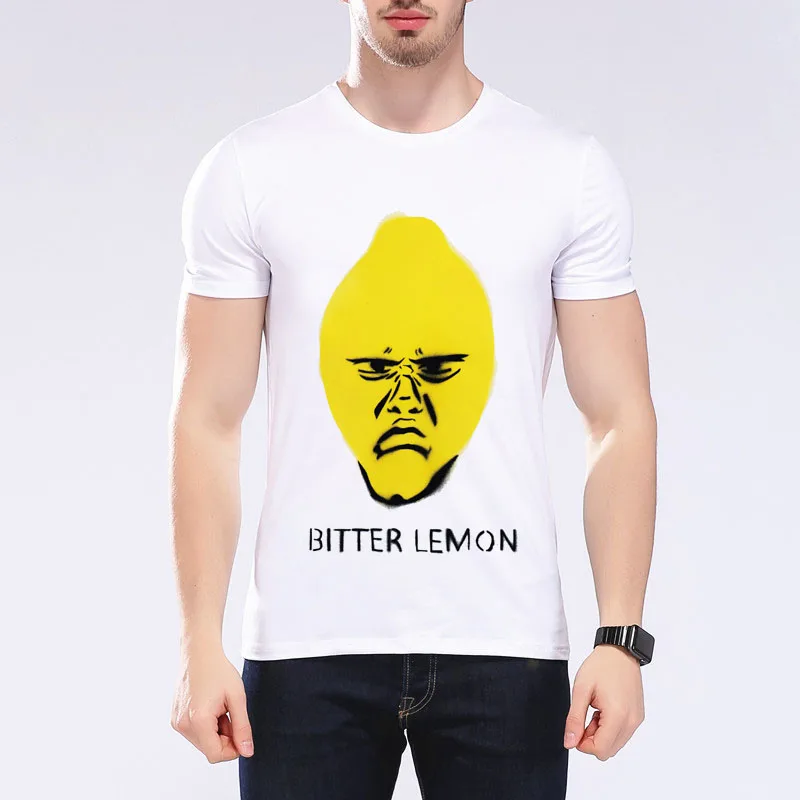 

2018 Funny Men Summer Style t-shirts Lemon Printing Blouse men Round Neck Casual Hip Hop man's T-shirt m- A13#
