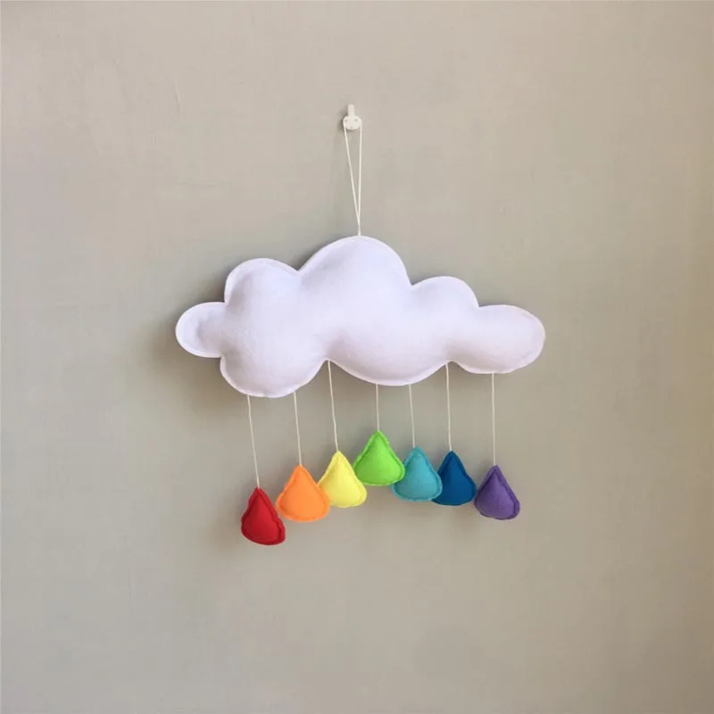 Шерсть фетр облако украшения для детской комнаты висячий декор для стен Baby Shower подарок домашний декор фотографии кулон