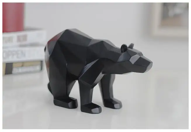 Черная пантера скульптура Геометрическая Смола статуя леопарда дикая природа Декор подарок ремесло орнамент аксессуары фигурки медведя