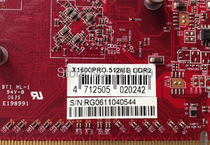 Промышленное оборудование дисплей карты двойной DVI выход X1600 PRO 512MB DDR2