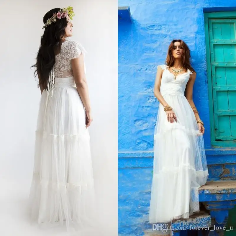 2015 Bohemian Wedding Dresses Plus Size ...