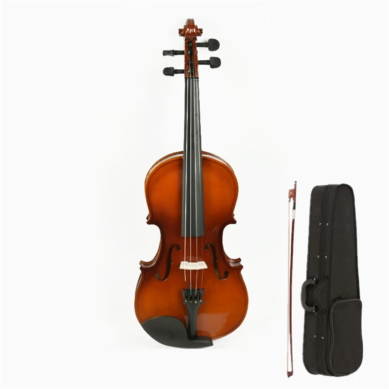 

Light Solid Wood Violin 4/4 Craft Stripe Violino for Adult Students Beginner Case Mute Bow Strings