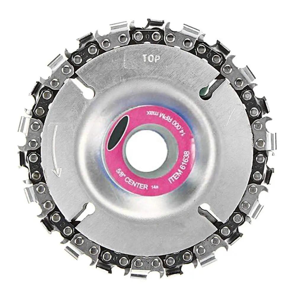 

4 Inch Grinder Disc and Chain 22 Tooth Fine Cut Chain Set For 100 115 Angle Grinder 5/8 Inch Center Hole
