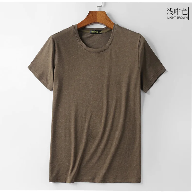 Hot Sale New spring summer high-elastic cotton t-shirts men's short sleeve o neck tight t shirt Fitness Tracksuit Underwear T-Shirt Men (7)