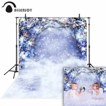 Allenjoy photography backdrop photophone bokeh glitter Christmas snow winter wonderland branch background photocall photo studio allenjoy photography backdrop spring grass white flower bokeh green background photocall photographic photo studio