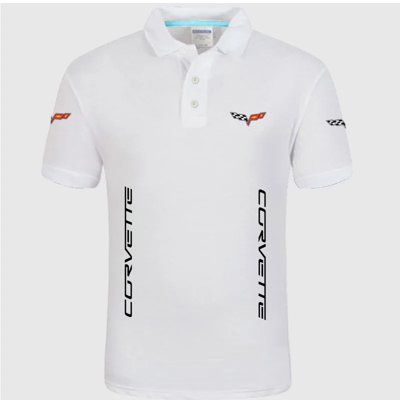 Летняя Высококачественная брендовая рубашка поло с логотипом Chevrolet corvette, рубашка с коротким рукавом, модная повседневная Однотонная рубашка поло, рубашки унисекс
