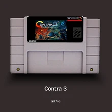 16 бит для США NTSC игровой плеер большой серый игровой Картридж-Contra 3