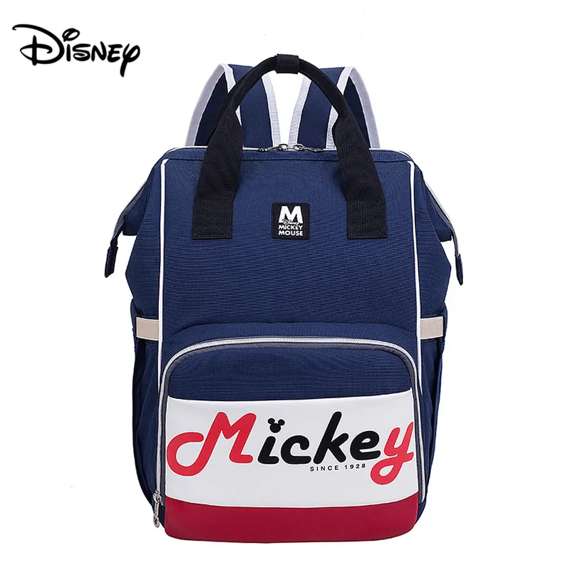 Disney Blue Mickey Mommy Сумка Модный Современный рюкзак водонепроницаемый портативный мешок для мамы - Цвет: Синий