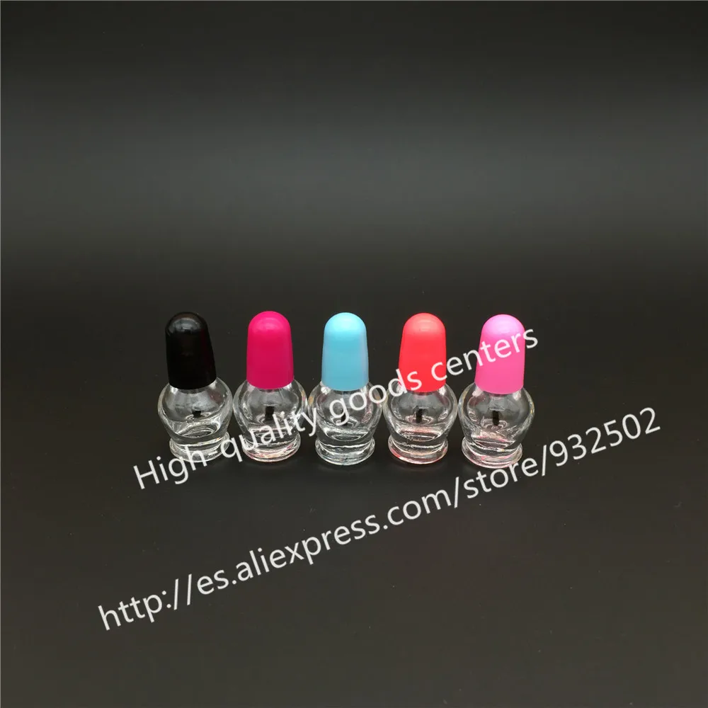 Free shipping 200pcs 1.5ml empty nail polish bottle bottles with colour lids,Small Glass Nail
