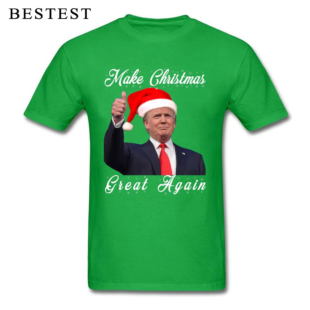 O Neck Fashionable 100% Cotton Fabric Mens T-Shirt Printed On Short Sleeve Tops T Shirt New Coming Family Tshirts Make ChristmasGreat Again Donald Trump Shirts 2151 green