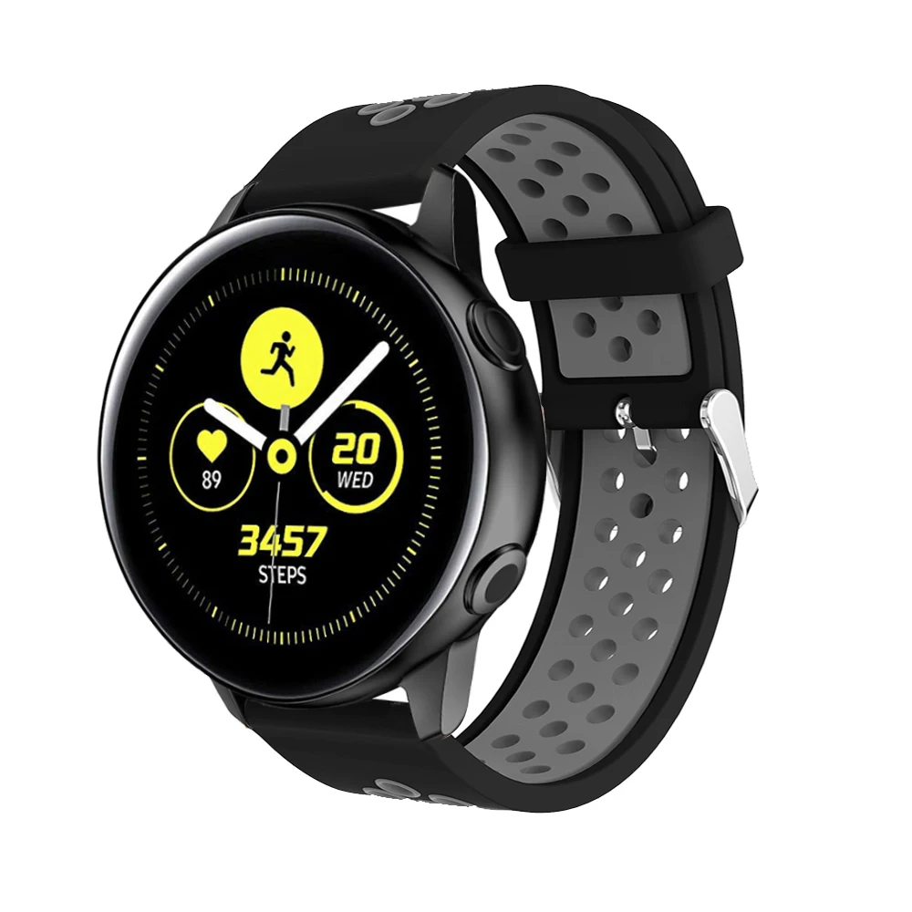 Мягкий силиконовый ремешок для часов samsung Galaxy Watch active, Классический сменный Браслет, ремешок для часов 20 мм, ремешок для часов S2/Спортивные ремни