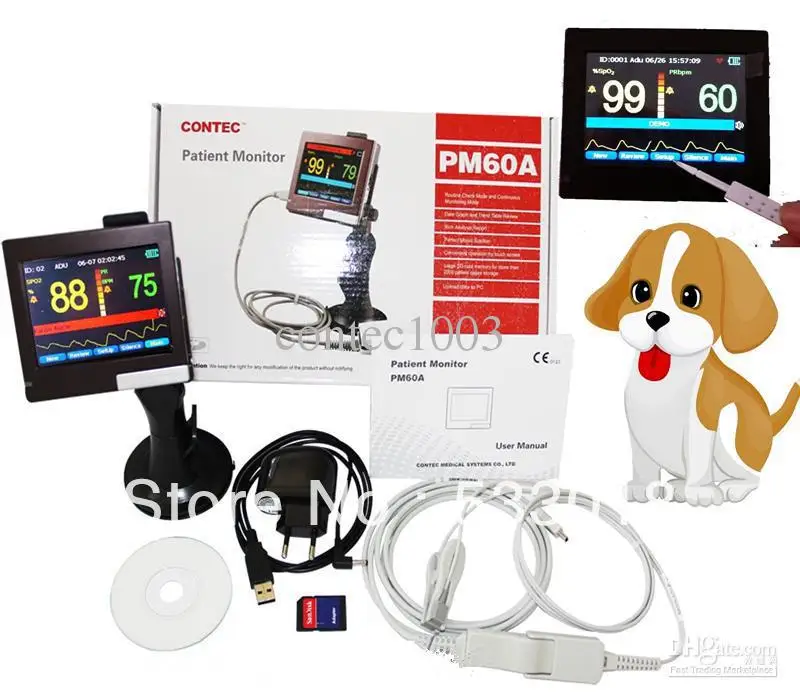 

PM60A Vet Veterinary Use Pulse Oximeter, Spo2 Monitor PC software 3.5" touch screen