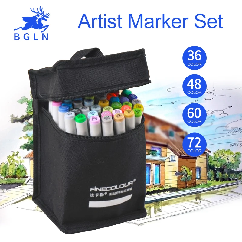 

Finecolour Art Sketch Marker Set 36/48/60/72 Colors Design Drawing Marker Alcohol Ink Sketch Marker School Supplies