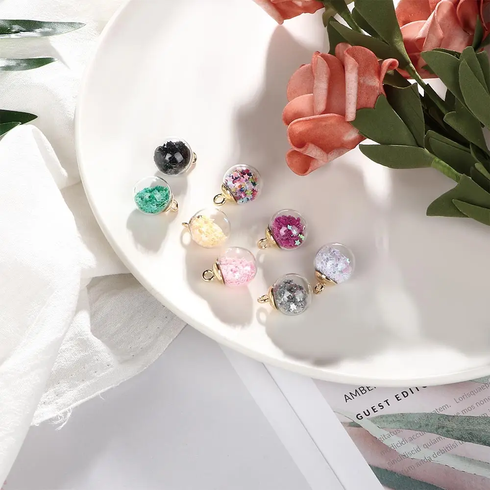 16 мм 8 шт цветные прозрачные стеклянные Шаровые Подвески в виде звезд для ожерелья DIY для женщин, аксессуары для ювелирных изделий