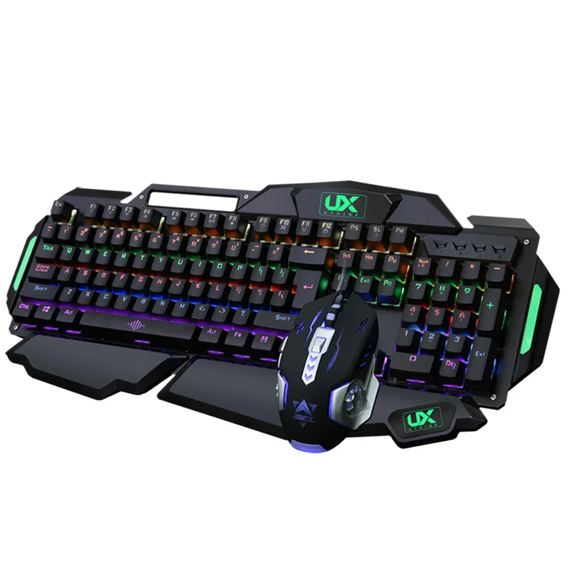 MK915 Механическая игровая клавиатура и Мышь Combo 10 Подсветка режимы синий