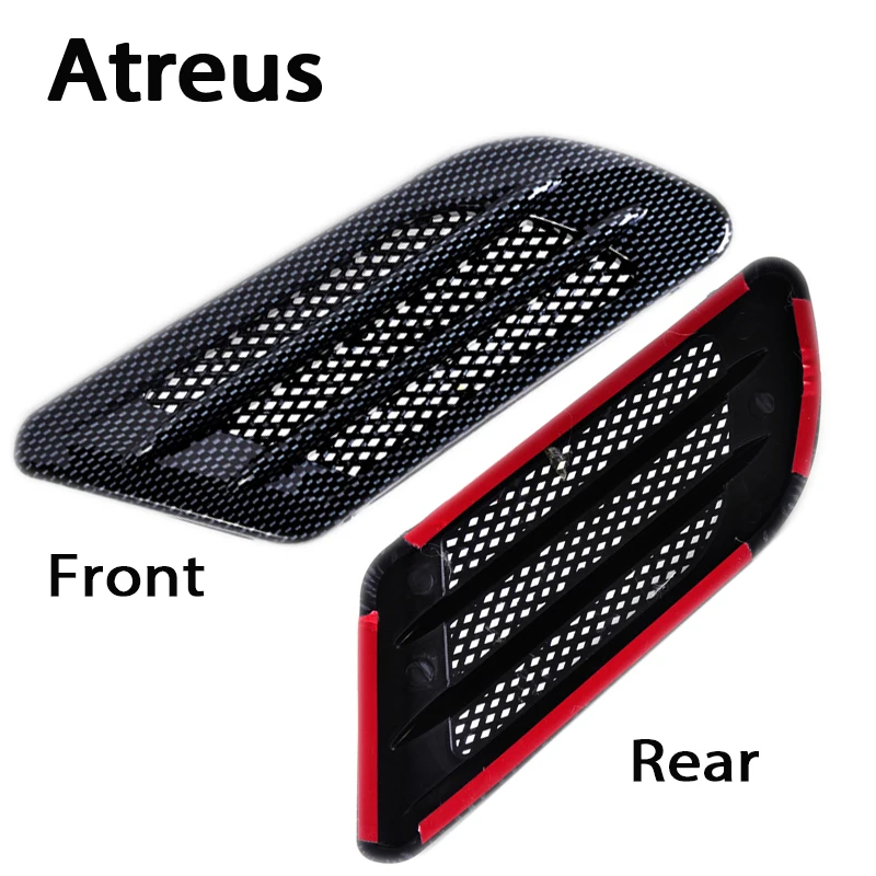 

Atreus 2PCS Car Fender Carbon Fiber Air Vent Grille Sticker For Lexus Honda Civic Opel astra h j Mazda Kia Rio Ceed Volvo Lada