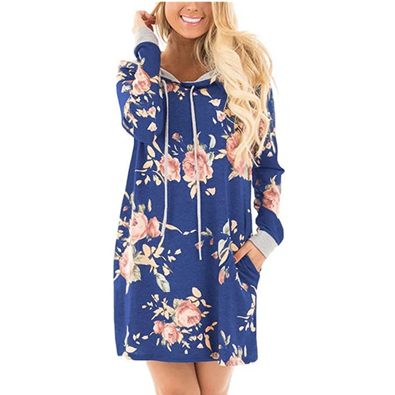 SINFEEL Autumn Fashion Womens Hoodies Long Sleeve Sweatshirt Dress Women Hooded Floral Print Ladies Pullover Kwaii Female Tops SINFEEL Autumn Fashion Womens Hoodies Long Sleeve Sweatshirt Dress Women Hooded Floral Print Ladies Pullover Kwaii Female Tops