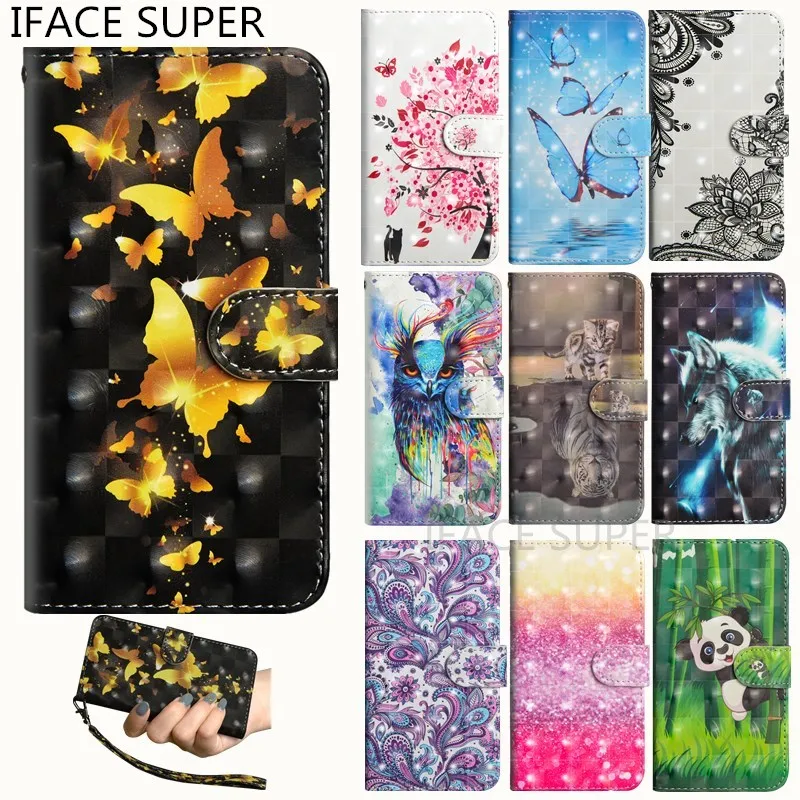 

3D Painted Phone Cases For iPhone Xs Max 8 7 XR SE Leather Wallet Cover For iPhone X 5S 7 6S 8 PLUS Cute Cartoon Panda Case Flip