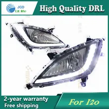 Free shipping 12V 6000k LED DRL Daytime running light case for Hyundai I20 2012 2013 fog
