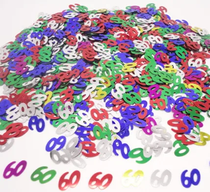 Over The Hill Happy 60th Birthday Party Scatter Confetti Rainbow