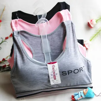 

Girls Cotton Bras For Students Seamless Bra With Pads Bralette Push Up Brassiere 2019 4 Colors Bra Vest Wireless