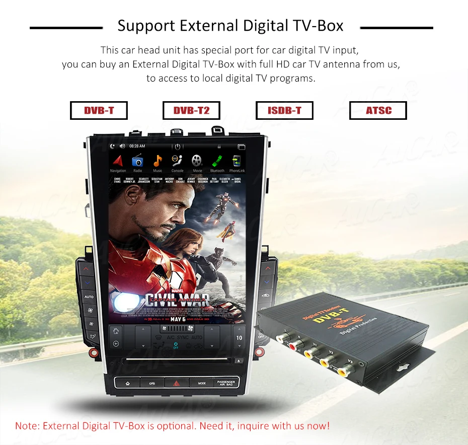 Discount AuCar Tesla Android 8.1 12.1" screen car radio  gps navigation for Infiniti Q50 Q50L Q60 car multimedia stereo player 17