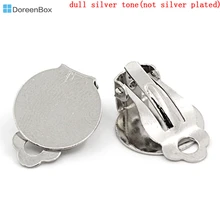 Doreen Box Lovely 50 шт Серебряный тон серьги клипсы 15x20 мм(B01389