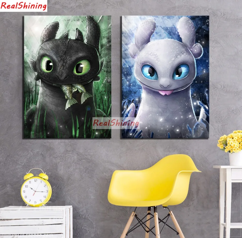 

2pcs,Diamond Embroidery,How to train your dragon,5D,diy Diamond Painting Cross Stitch,Diamond Mosaic,home Decor H1572